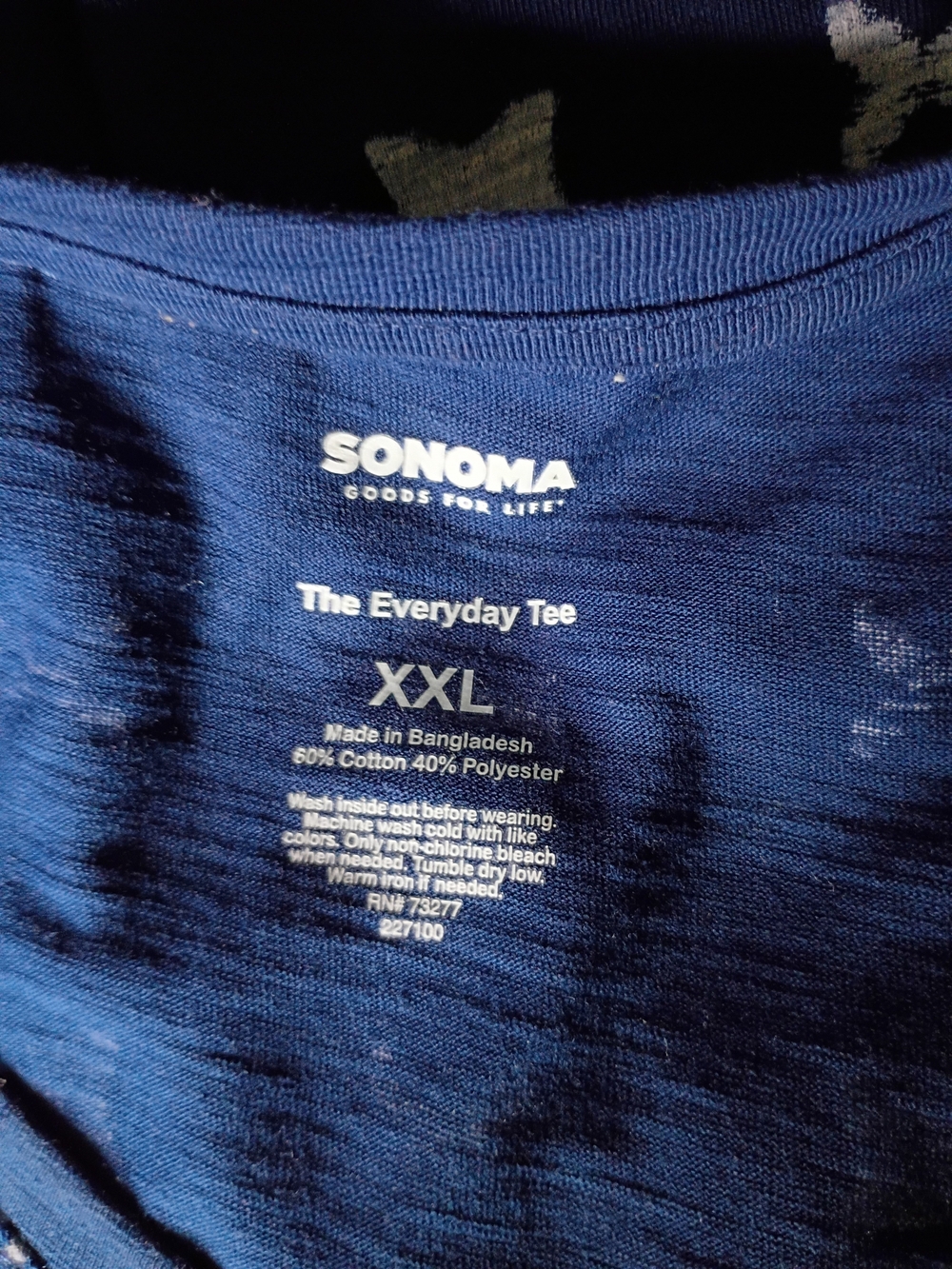 Navy Blue Patterned Tee - Picture 6 of 8